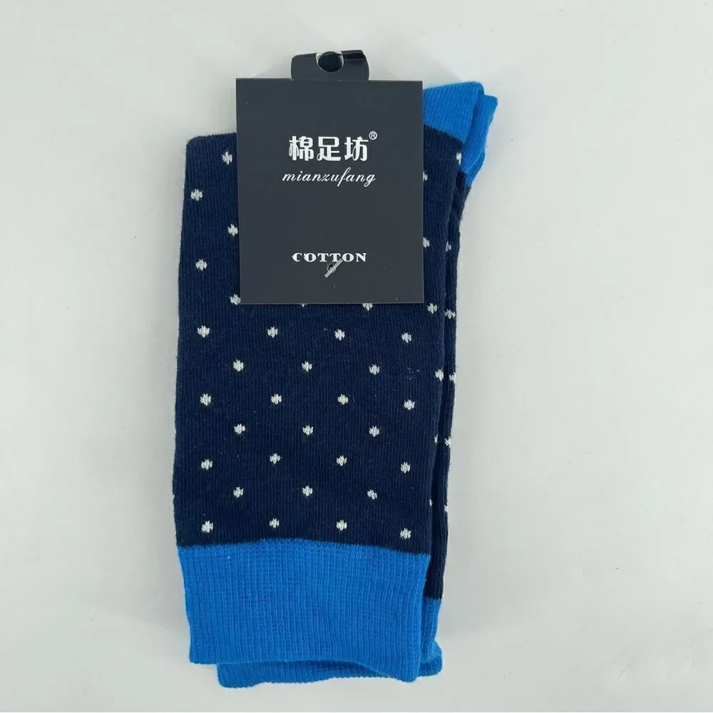Men’s Red Blue White Speckled Novelty Casual Dress Cotton Crew Socks One Size